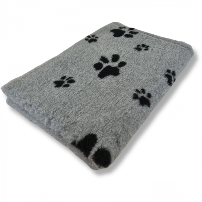 VET BED - GRAU SCHWARZ PFOTEN -ANTIRUTSCH HUNDEMATTE 150x100cm