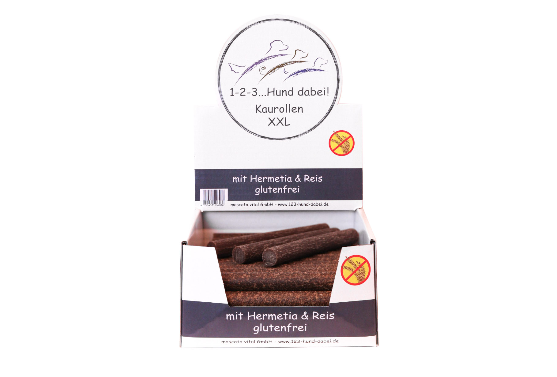 Kaurollen mit Hermetia (Insektenlarve) und Reis