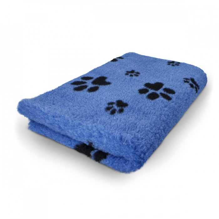 Vet Bed - Kobaltblau mit Schwarze Pfoten - Anti Rutsch Hundematte