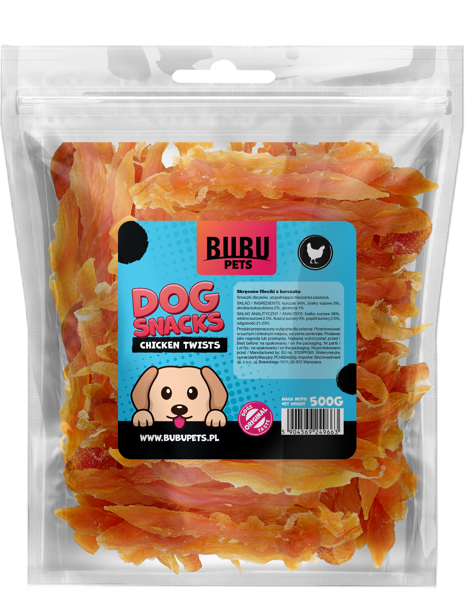 weiche Hähnchenstreifen, gedreht 500g