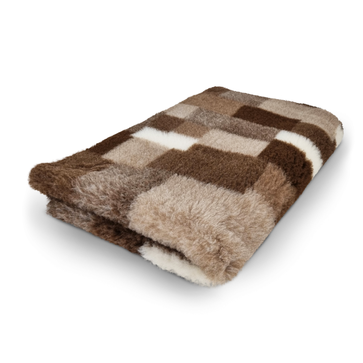 VET BED - PATCHWORK - TAUPE BRAUN CREAM - GUMMI ANTI RUTSCH 150x100cm