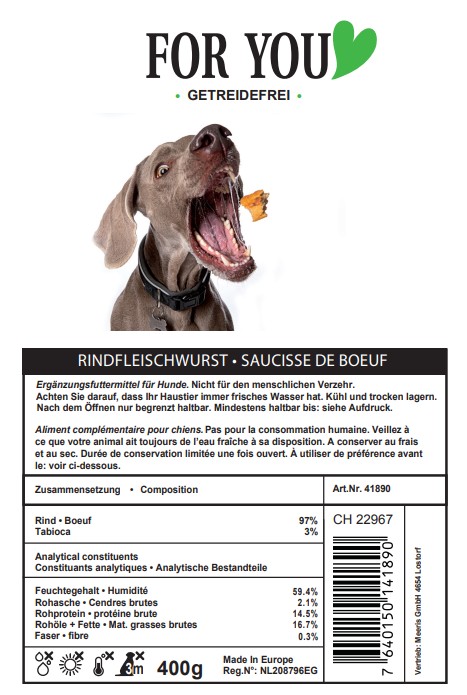 For You Trainingswurst Rind 400g