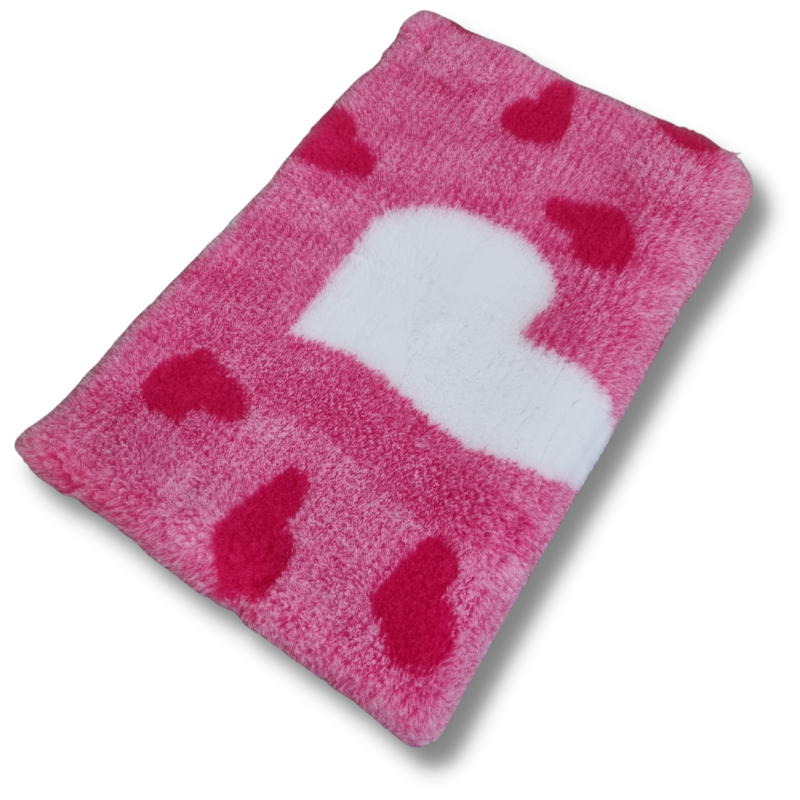 VET BED BIG HEART - ROSA-ANTIRUTSCH HUNDEMATTE 150x100cm